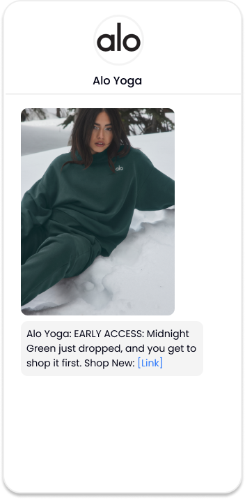 Alo Yoga SMS Text New Color Drop Midnight Green